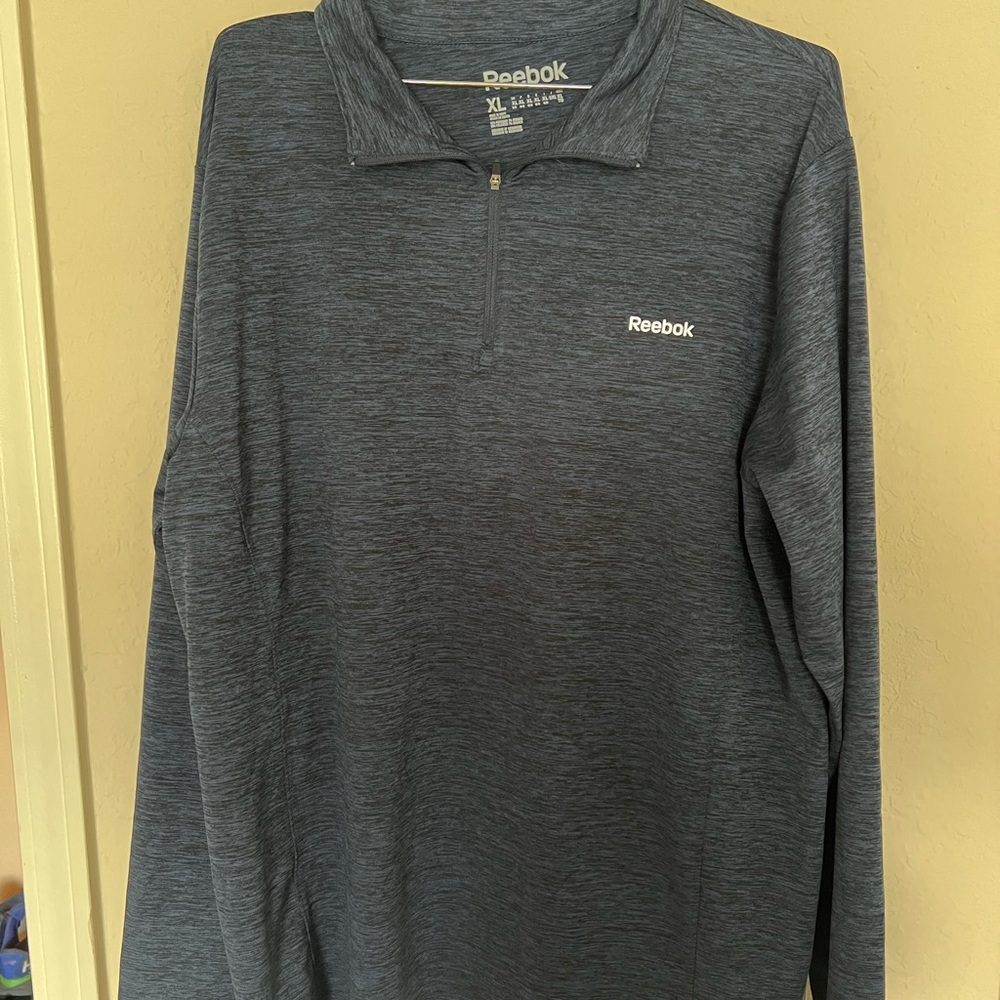 Reebok Men's Gray Quarter-Zip Shirt-Size XL